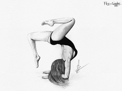 Yoga girl - pencil sketch drawing sketch yoga