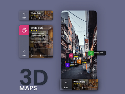 3D Maps 3d branding design mobile ui uiux ux