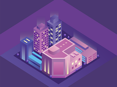 Night city / isometric design