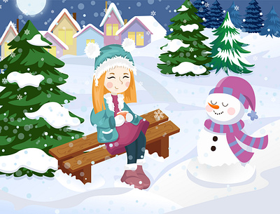 Snowy winter is coming... app art branding christmas design graphic design ill illustration snow ui vector winter
