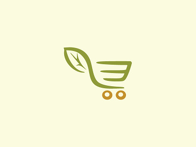 Bio Market logo basket bio fshati leaf market