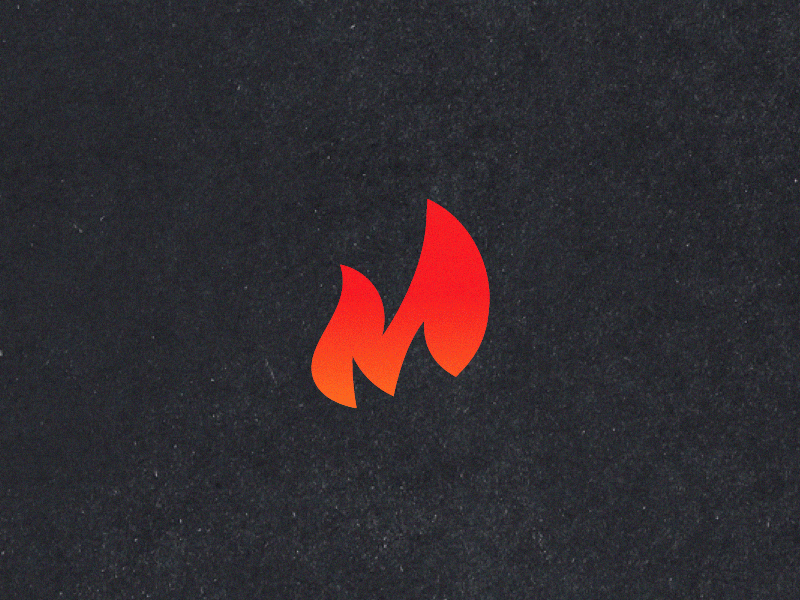 M letter + Fire