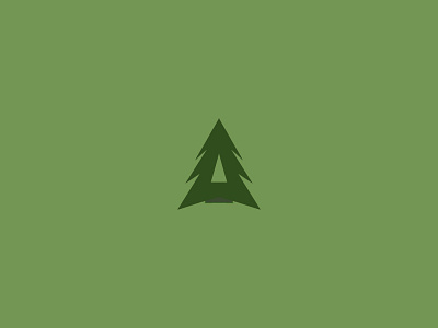 Christmas Tree And Letter A a christmas tree concept green letter logo
