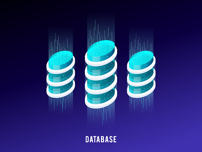 Database 3d abstract concept database datacenter design digital isometric server technology vector