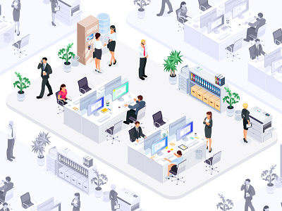 Isometric Office Concept by Natalia Kriukova on Dribbble