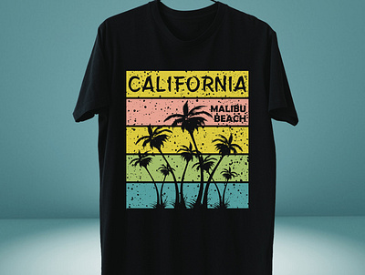 CALIFORNIA MALIBU BEACH T-SHIRT DESIGN branding design graphic design illustration logo typography vector