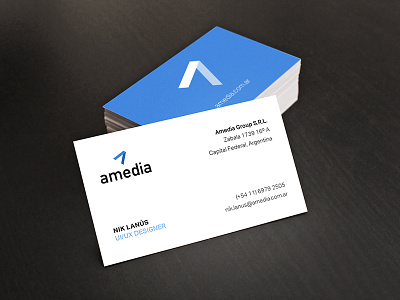 Amedia - Business Cards business cards clean flat mockup photorealistic mockup simple