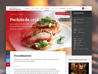 Recipe - Argentina's Regional Gastronomy argentina big image food gastronomy meat recipe ui ux website