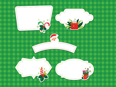 Set of Christmas decorative Label Design christmas christmas art graphic design holiday illustration winter