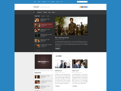 Solar - Video Magazine Theme blog clean index magazine minimal movie ui video web website wordpress