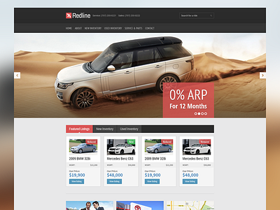 Redline - Index car clean dealership index minimal ui web website wordpress