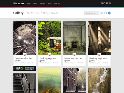 Derailed - Gallery blog clean gallery index minimal photography ui web website wordpress