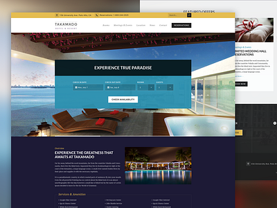 Takamado - Hotel & Resort clean homepage hotel index landing resort template theme ui web web design website