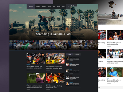 Jockey - Sports Magazine homepage index landing magazine sports template theme ui web website