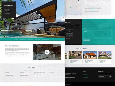 Boulevard - Single Property Listing homepage index landing real estate template theme ui web website