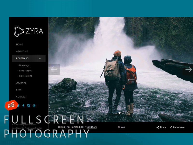 Zyra - Fullscreen Photography Theme