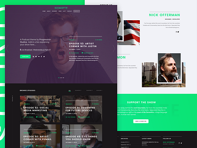 Soundbyte - A Podcast Theme homepage index landing podcast template theme ui web website