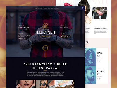 Illuminati - Tattoo Parlor Theme homepage index landing tattoo template ui web website