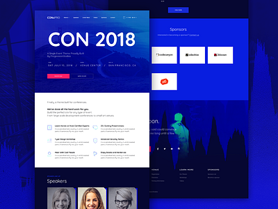 CONxPRO - A Single Event Theme conference event homepage index landing template theme ui web website