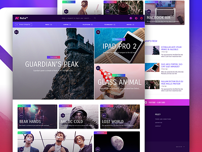Rate10 - A Music, Movies, & Gaming Review Theme homepage index landing rating review template ui web website