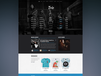 Trio - Index blog clean homepage index minimal music ui web website wordpress