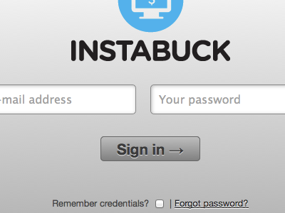 Instabuck gradient helvetica neue login sign in