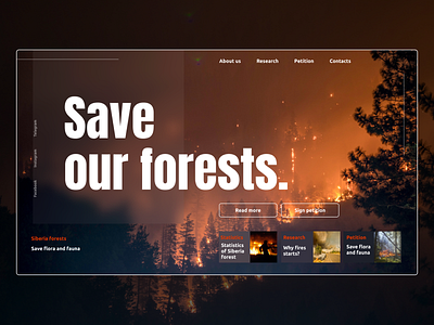 first screen collection - save our forests design first screen forests landing page page product product page screen ui ui design ui ux user experience user interface ux ux design volunteer organization web