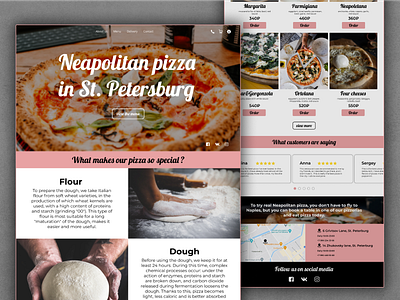 landing page for pizzeria concept concept design design landing page pizza pizza place product page ui ui design ui ux ux ux design web web design website work