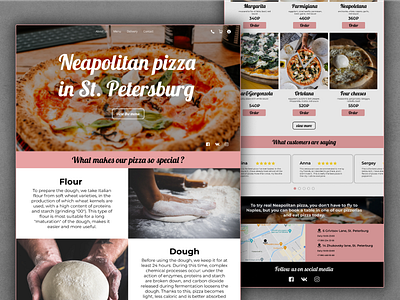 landing page for pizzeria