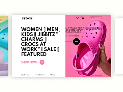 redesign of crocs shop website concept crocs design figma first page first screen landing page ui ui design ui ux ui ux design ux ux design web web design website