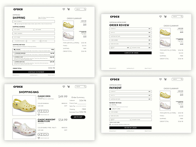 crocs shop website redesign crocs design landing page order review payment product product page shipping shopping bag ui ui design ui ux ux ux design web web design website