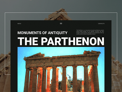 the parthenon - web design project architecture concept concept design design first page greece landing page ui ui design ui ux user interface ux ux design web web design webdesign website