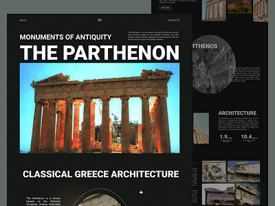 the parthenon - full design project architect architecture concept design greece landing page page ui ui design ui ux user interface ux ux design web web design webdesign website