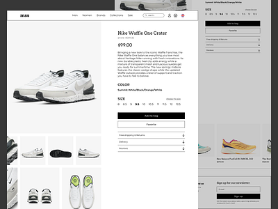 sneaker shop website concept, pt 4