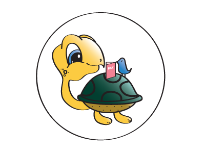 Reading with a bird and a turtle free throw sticker summer turtle