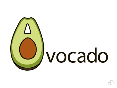 A is for Avocado alphabet art avocado fruity letter the letter a vector