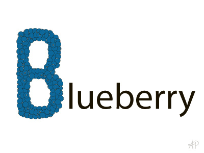 B is for Blueberry alphabet art blueberry fruity letter the letter b vector