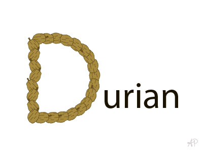 D is for Durian alphabet art d durian fruity fruityalphabet letter vector