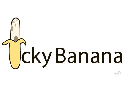I is for Icky Banana alphabet banana brown spots i icky letter lettering vector