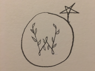 W logo logomark sketch w