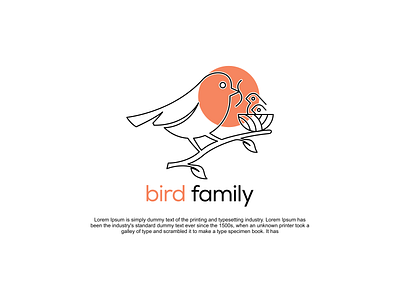 bird family logo app branding design icon illustration logo typography ui ux vector