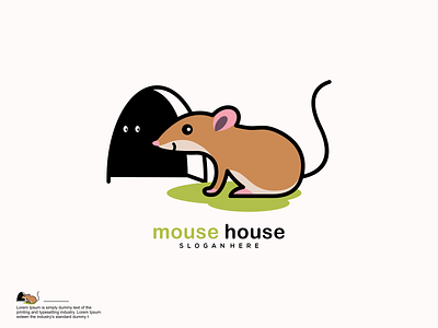 mouse house logo app branding design icon illustration logo typography ui ux vector