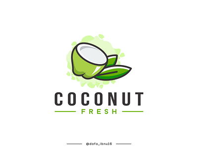 fresh coconut logo app branding design icon illustration logo typography ui ux vector