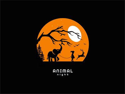 night animal logo app branding design icon illustration logo typography ui ux vector