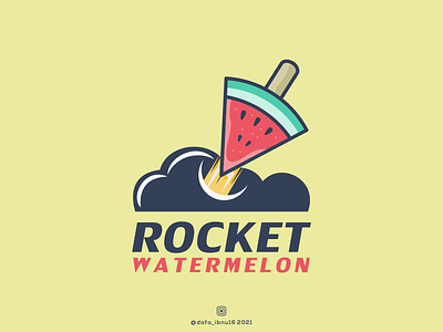 rocket watermelon logo app branding design icon illustration logo typography ui ux vector