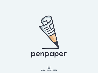 Penpaper Logo app branding design icon illustration logo paper pen typography ui vector