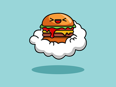 cloudy burger logo design app branding design icon illustration logo typography ui ux vector