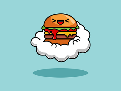 cloudy burger logo design