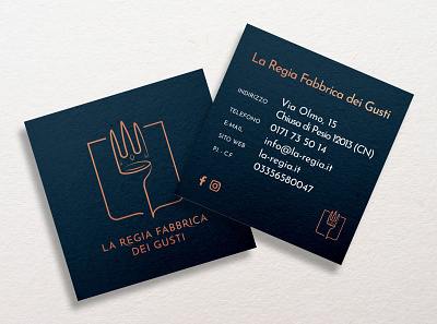 Biglietto da visita La Regia Fabbrica dei Gusti branding business card business card design crown elegant food graphicdesign logo modern restaurant royal vector