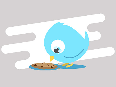 Cookie chick cookie cute eat eating flat flatdesign illustration